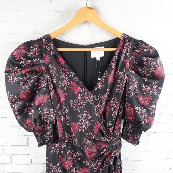 CINQ A SEPT RASPBERRY MULTI TUMBLED DAISY KACY V NECK MAXI DRESS SIZE 0 NWT - Picture 11 of 16